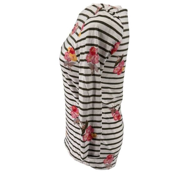 Joules Womens Striped Floral Long Sleeve Top US 4 Cotton EUC - Picture 5 of 10